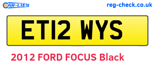 ET12WYS are the vehicle registration plates.