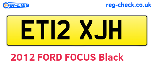 ET12XJH are the vehicle registration plates.