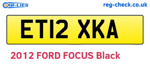 ET12XKA are the vehicle registration plates.