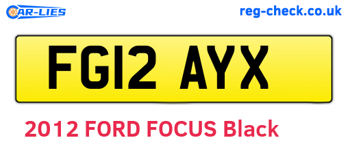FG12AYX are the vehicle registration plates.