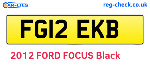 FG12EKB are the vehicle registration plates.