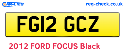 FG12GCZ are the vehicle registration plates.