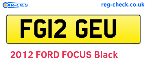 FG12GEU are the vehicle registration plates.