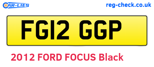 FG12GGP are the vehicle registration plates.