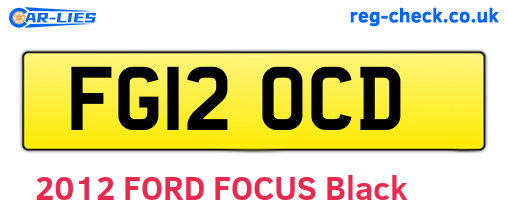 FG12OCD are the vehicle registration plates.