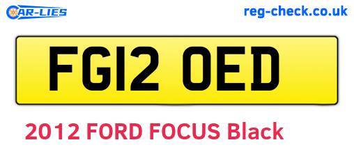 FG12OED are the vehicle registration plates.