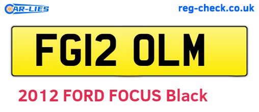 FG12OLM are the vehicle registration plates.