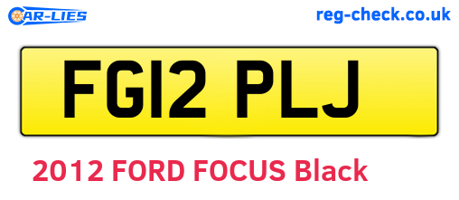 FG12PLJ are the vehicle registration plates.