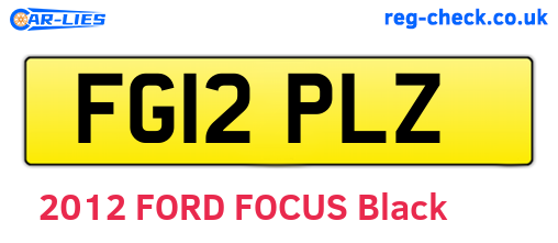 FG12PLZ are the vehicle registration plates.