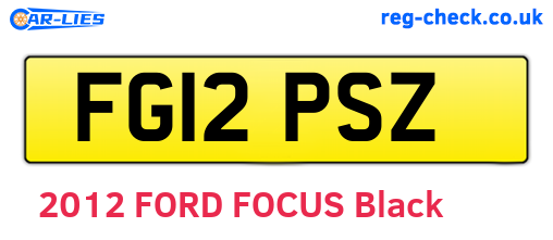 FG12PSZ are the vehicle registration plates.