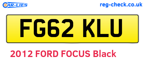 FG62KLU are the vehicle registration plates.
