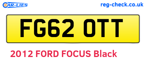FG62OTT are the vehicle registration plates.