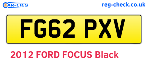 FG62PXV are the vehicle registration plates.