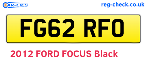 FG62RFO are the vehicle registration plates.
