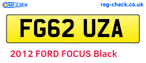 FG62UZA are the vehicle registration plates.