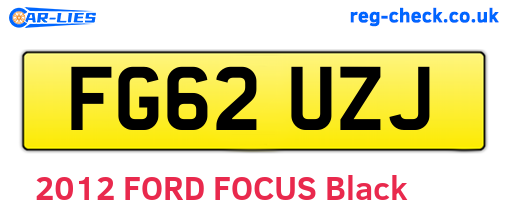 FG62UZJ are the vehicle registration plates.