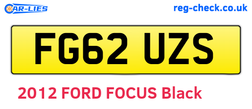FG62UZS are the vehicle registration plates.
