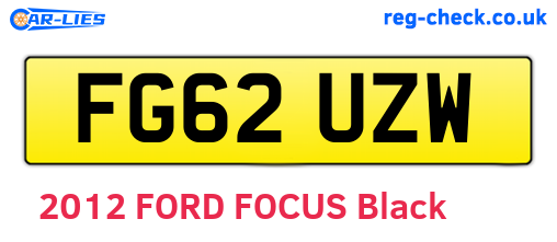 FG62UZW are the vehicle registration plates.