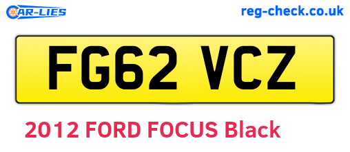 FG62VCZ are the vehicle registration plates.