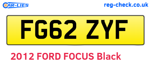 FG62ZYF are the vehicle registration plates.
