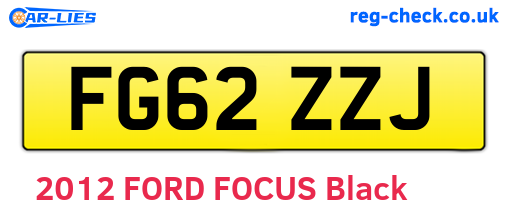 FG62ZZJ are the vehicle registration plates.