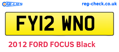 FY12WNO are the vehicle registration plates.