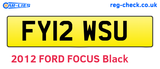 FY12WSU are the vehicle registration plates.