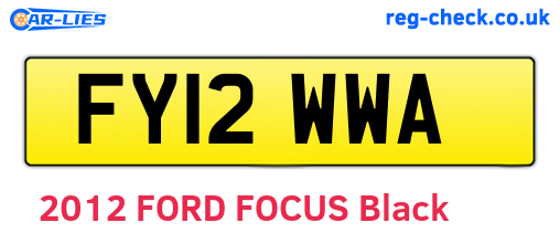 FY12WWA are the vehicle registration plates.