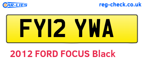 FY12YWA are the vehicle registration plates.