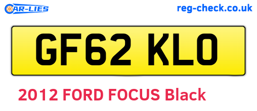 GF62KLO are the vehicle registration plates.