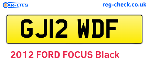 GJ12WDF are the vehicle registration plates.