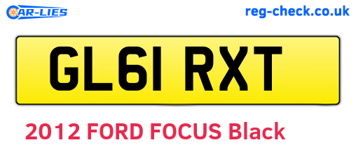 GL61RXT are the vehicle registration plates.
