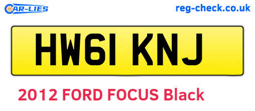 HW61KNJ are the vehicle registration plates.