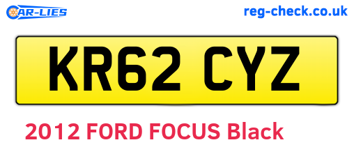 KR62CYZ are the vehicle registration plates.