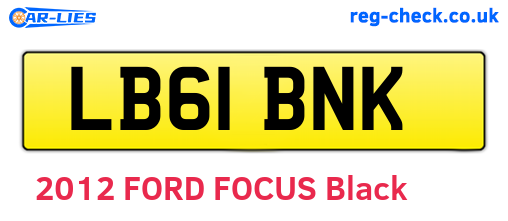 LB61BNK are the vehicle registration plates.