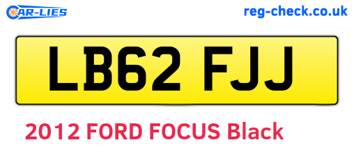 LB62FJJ are the vehicle registration plates.
