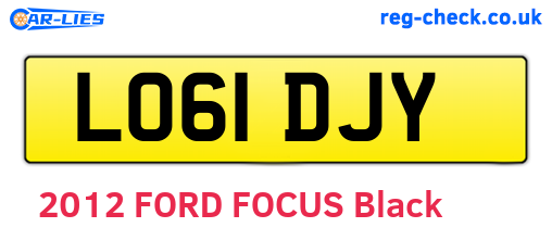 LO61DJY are the vehicle registration plates.