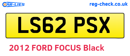 LS62PSX are the vehicle registration plates.