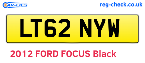 LT62NYW are the vehicle registration plates.