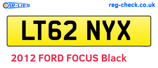 LT62NYX are the vehicle registration plates.