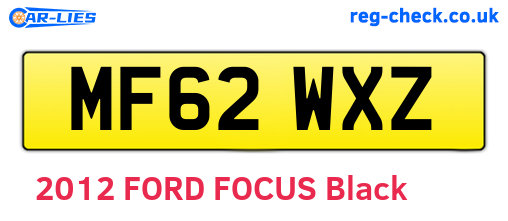 MF62WXZ are the vehicle registration plates.