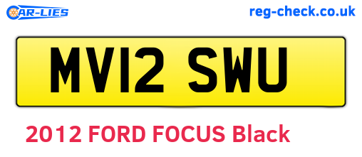 MV12SWU are the vehicle registration plates.