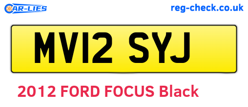 MV12SYJ are the vehicle registration plates.