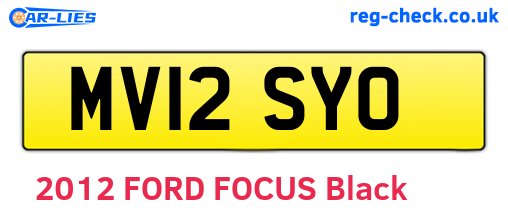 MV12SYO are the vehicle registration plates.