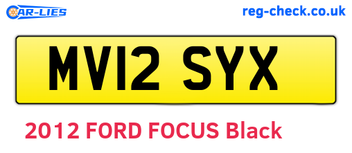 MV12SYX are the vehicle registration plates.
