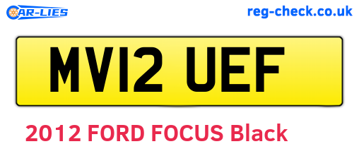 MV12UEF are the vehicle registration plates.