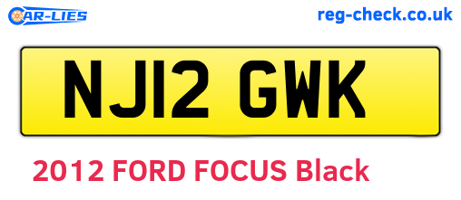 NJ12GWK are the vehicle registration plates.