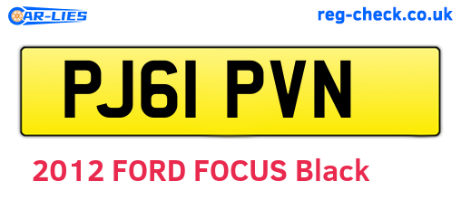 PJ61PVN are the vehicle registration plates.