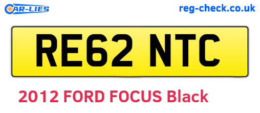 RE62NTC are the vehicle registration plates.