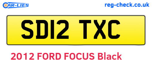 SD12TXC are the vehicle registration plates.